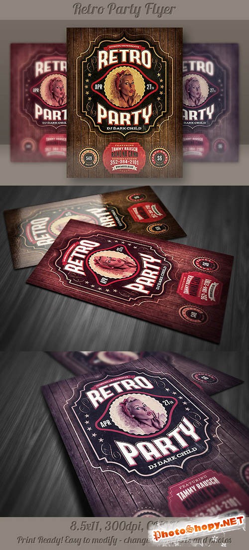 Retro Party Flyer Template 5