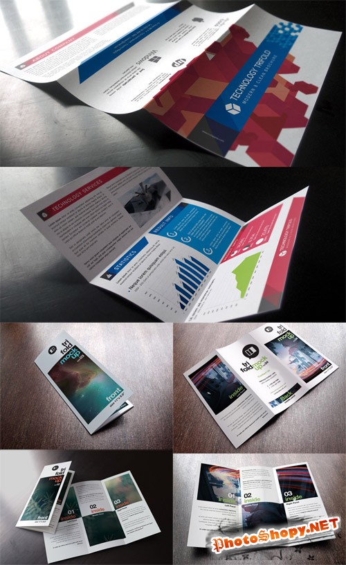 4 Trifold Mock Up Templates