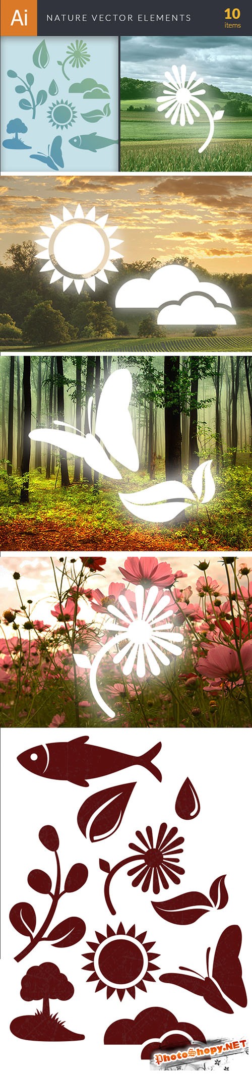 Simple Nature Vector Illustrations Pack 1