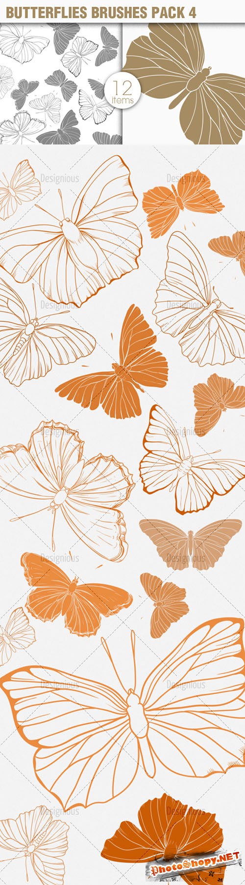 Butterflies Photoshop Brushes Pack 4