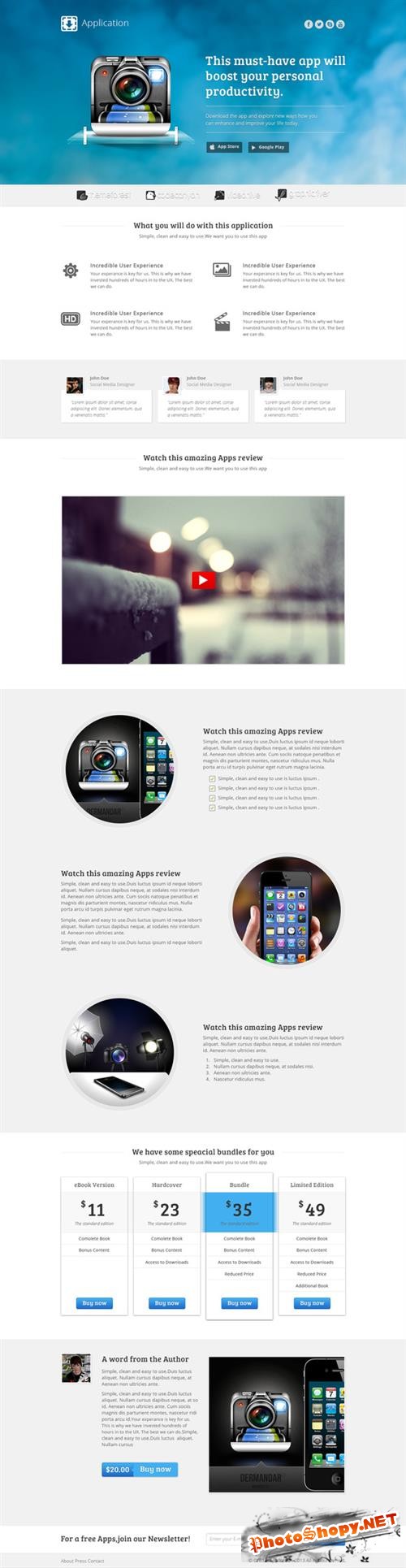 CreativeMarket - Application - Landing page for apps