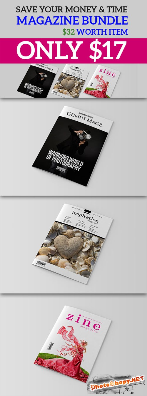 CreativeMarket - InDesign Magazine Bundle V1