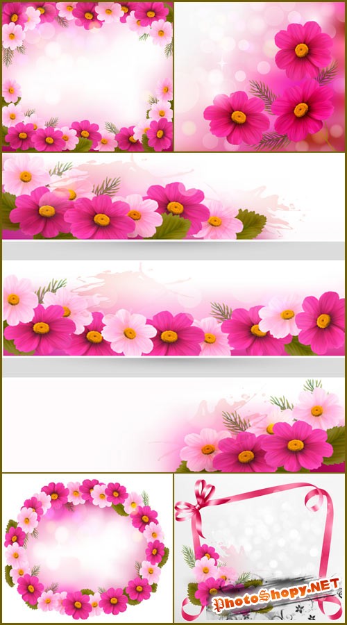 Праздничные фоны и банеры с цветами