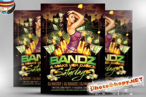 CreativeMarket - Bandz a Make Her Dance PSD Flyer