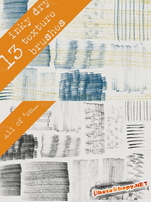 Photoshop Brushes - 13 Inky Dry Texture