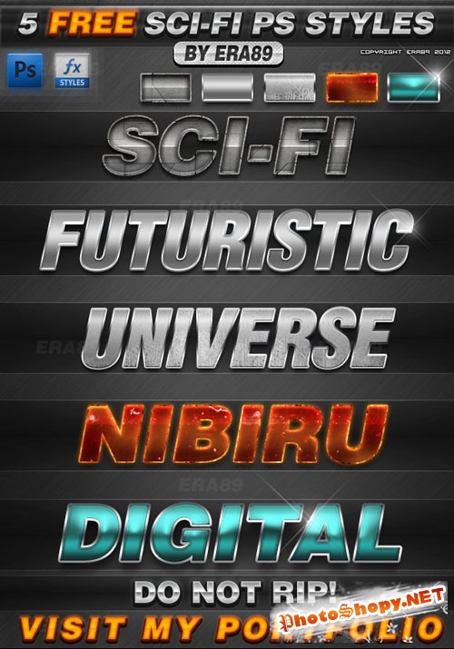 5 Sci-Fi Text Effects Photoshop Styles