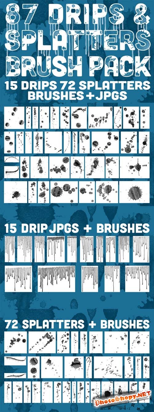 Photoshop Brushes - Drips and Splatters