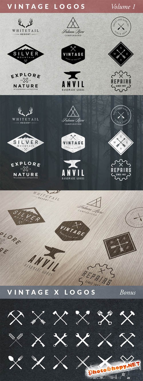 Vector Vintage Logos - Volume 1