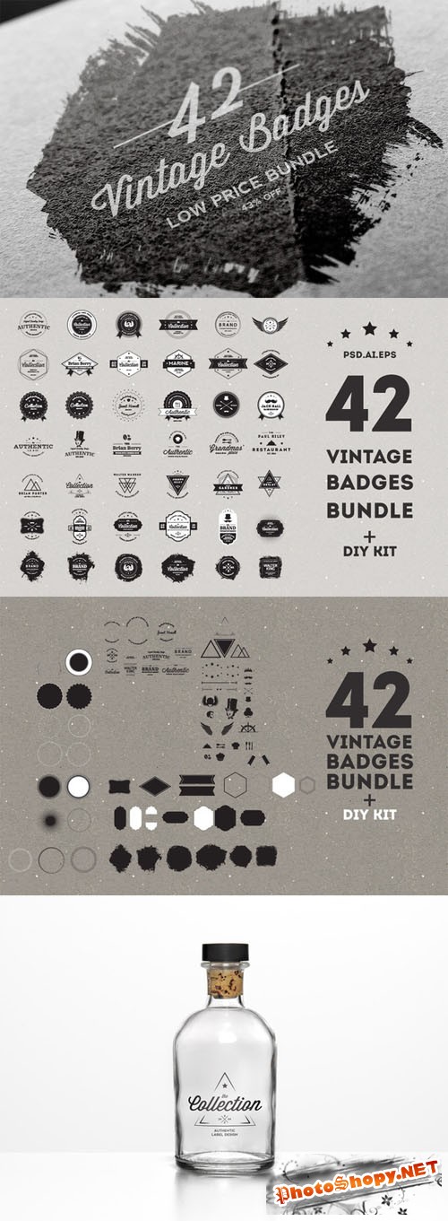 CreativeMarket - Vintage Badges Bundle 37291