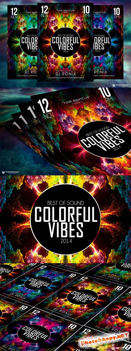 CreativeMarket - Colorful Vibes Flyer Template