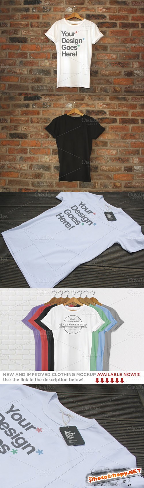 CreativeMarket - Clothing Brand T-Shirt Mockups 8746