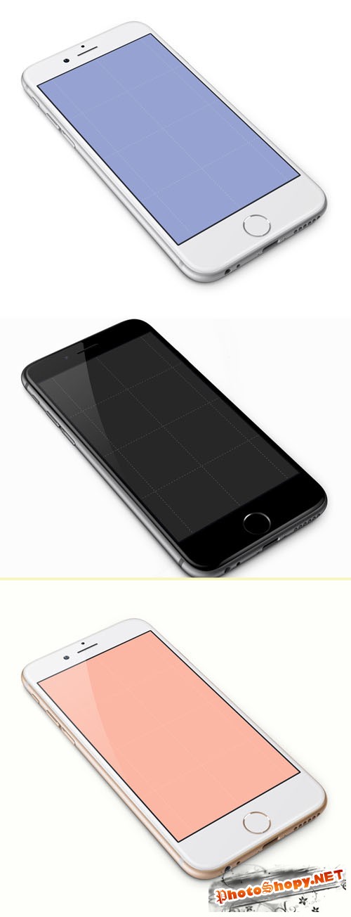 Black, White and Gold iPhone 6 PSD Templates