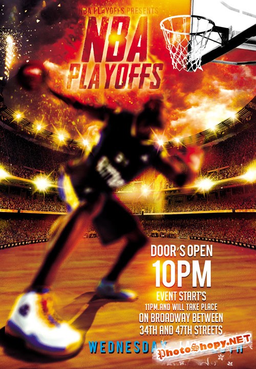 Flyer PSD Template - NBA Playoffs