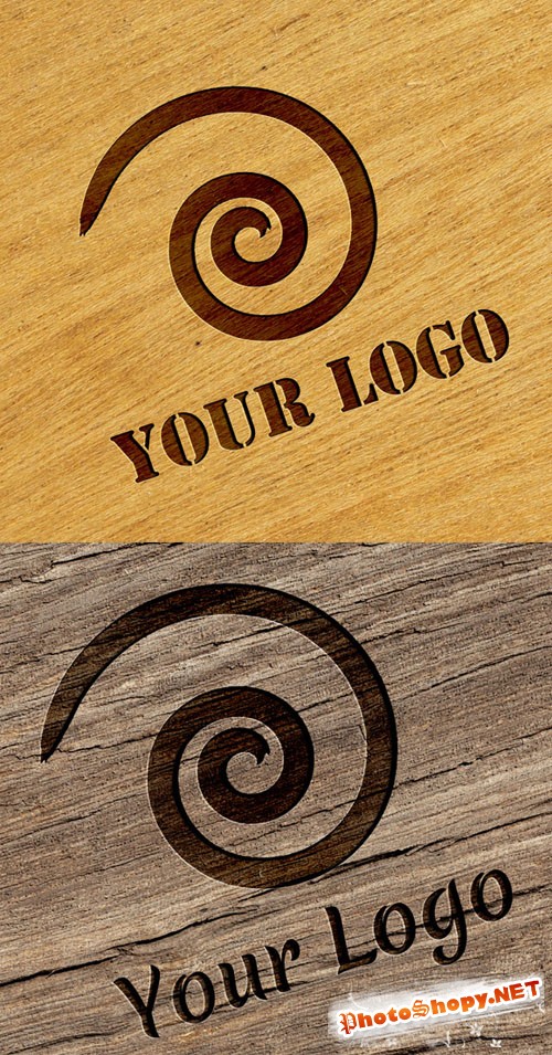 Logo Mock-ups - Wood Style - Creativemarket 5276