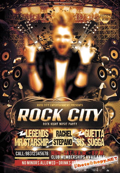 Flyer PSD Template - Rock City