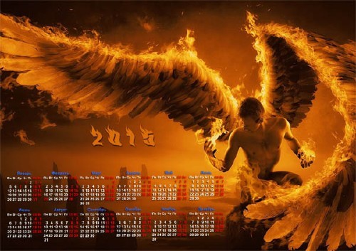 На 2015 год календарь - Пламя и ангел