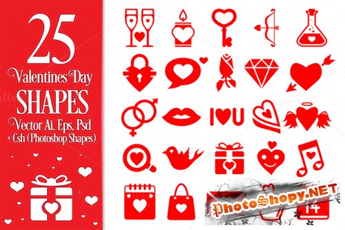 Valentines Day Vector Shapes