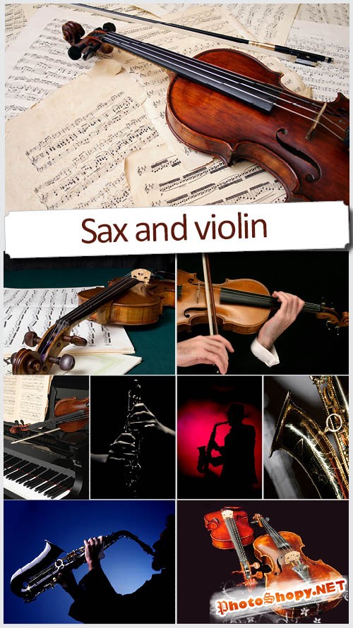 Саксафон и скрипка - Растровые изображения