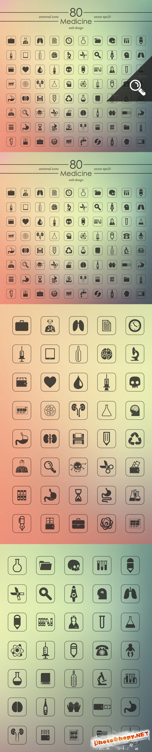 80 MEDICINE Icons - CM 201401