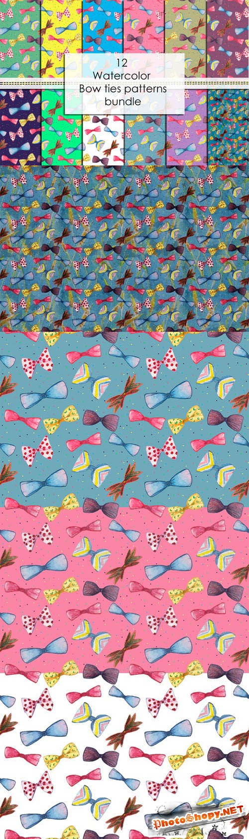 12 bow ties patterns bundle - Creativemarket 210869