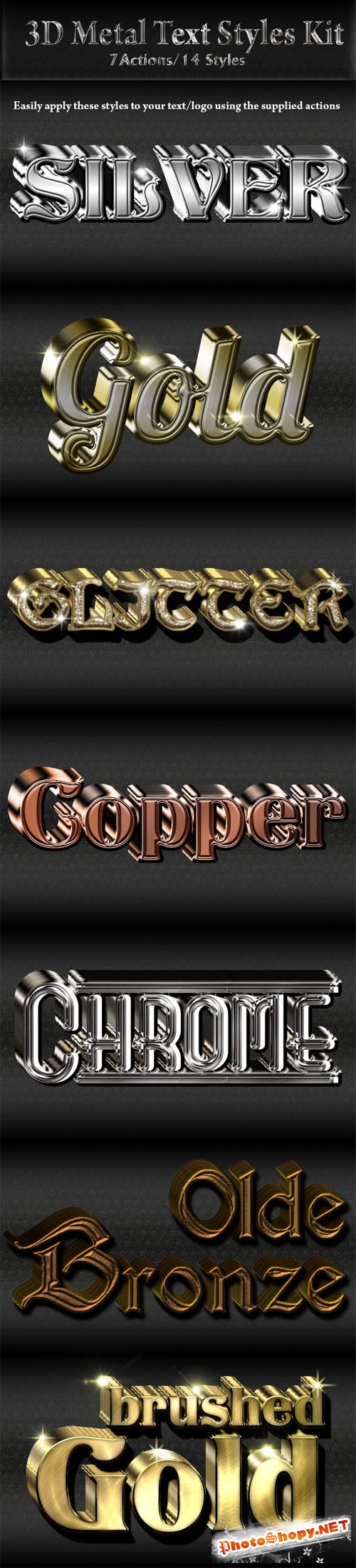 3D Metal Text/Logo Styles Kit - Graphicriver 9410770