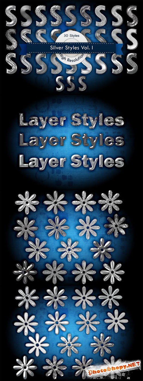 Silver Photoshop Layer Styles - CM 5196