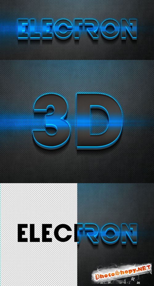 3D Neon Text Effect Style PSD Template