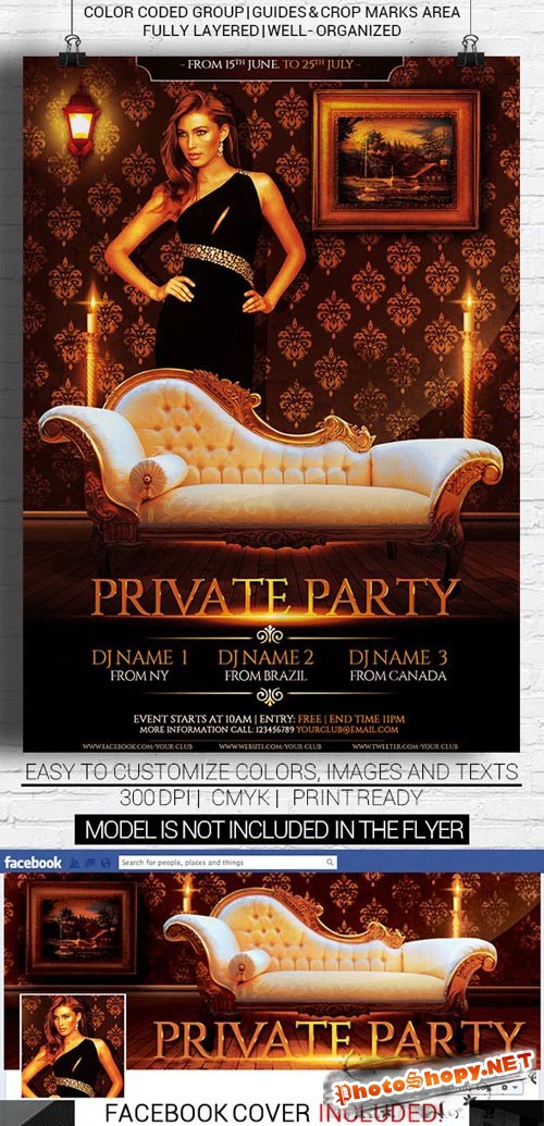 Flyer Template - Private Party Facebook Cover