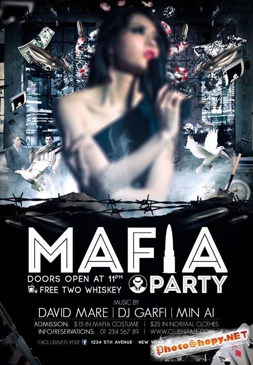 Premium Flyer - Mafia Party Template