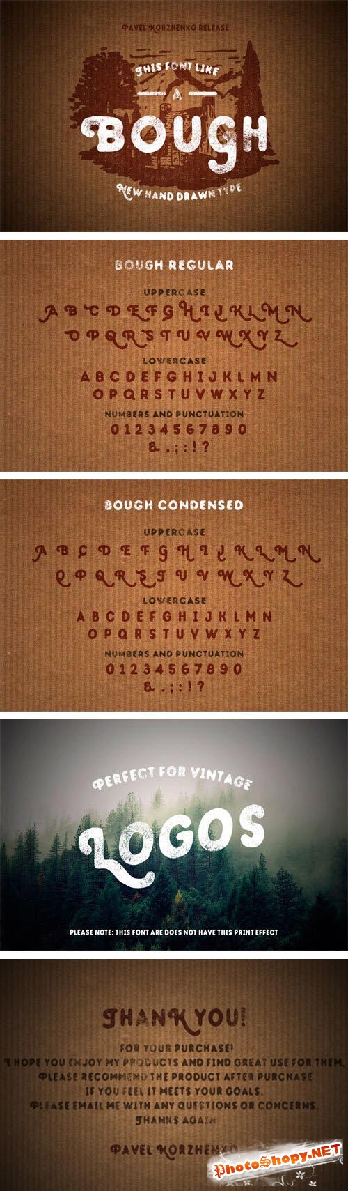 Bough - Vintage hand drawn typeface