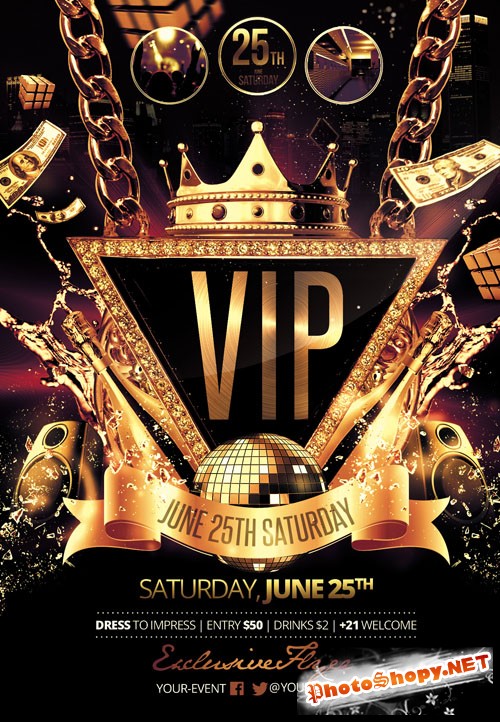 Flyer Template - VIP Party Facebook Cover