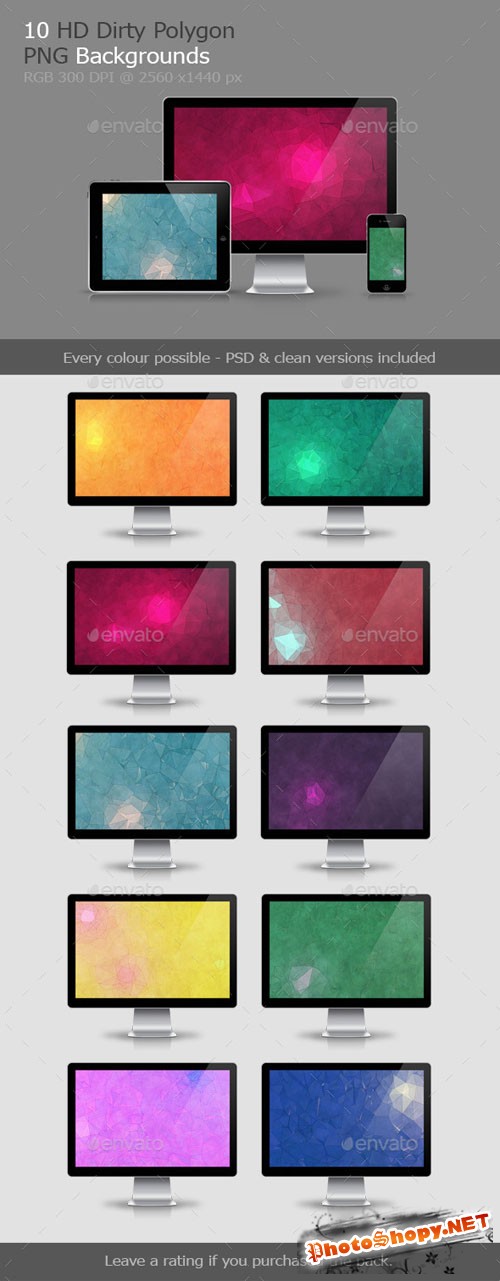 10 Dirty Polygon Backgrounds V.1 - Graphicriver 9858888