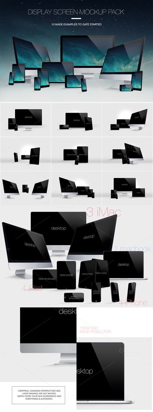 Display Screen Mockup Pack - Creativemarket 59223