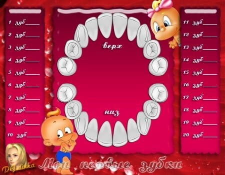 Детский шаблон - Мои первые зубки