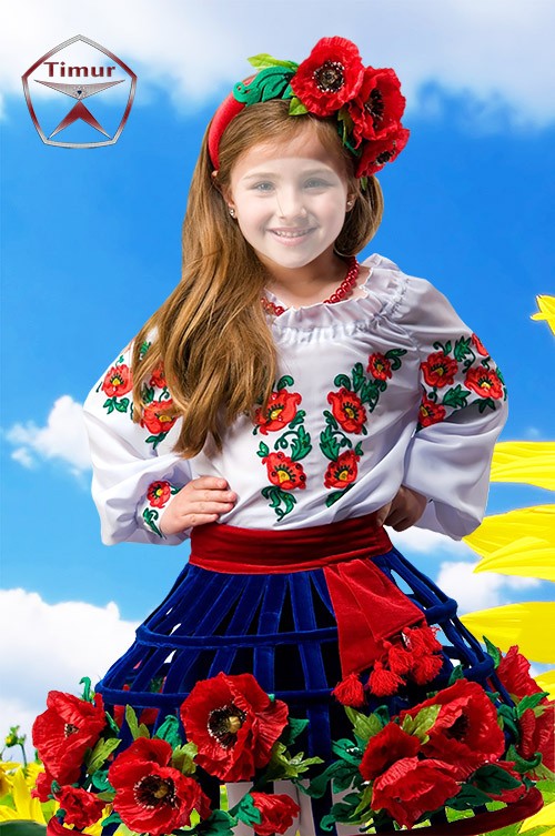 Детский шаблон для фотошопа - Украинский национальный костюм