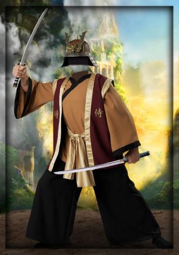 Фотошаблон для фотошопа - Мужественный самурай