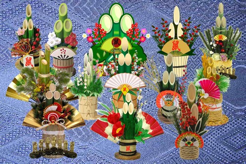 Клипарт Японские новогодние символы - связки Кадомацу